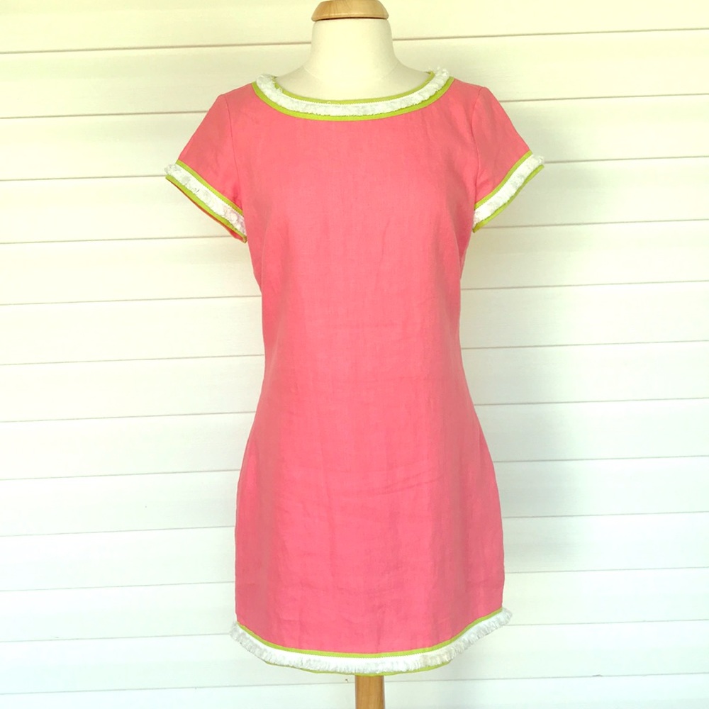Sail to Sable pink linen short sleeve dress sz 10